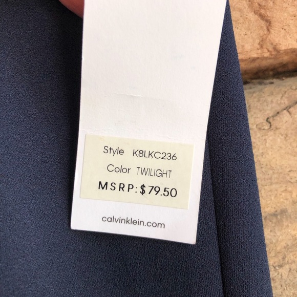 Calvin Klein navy blue stretch dress Pants NWT L - Picture 7 of 7
